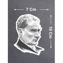 Atatürk Mustafa Kemal Atatürk Sticker - Araba Oto Motosiklet Karavan Laptop Sticker - 00618 10x7 Cm