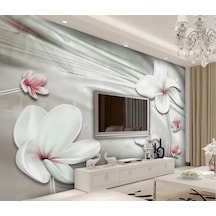 3D Porselen Çiçekler Duvar Kağıdı (397457687)