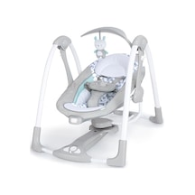 Ingenuity Convertme 2'si 1 Arada Kompakt Taşınabilir Bebek Salıncağı Ve Bebek Koltuğu, Akülü Titreşimler, Otomatik Sallanma, Doğa Sesleri - 9 Kg'a Kadar Açık Bej