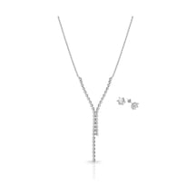 Gümüş Kaplama Su Yolu Kolye Küpe Set   Ps0795 Yeşil