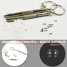 Gözlük Anahtarlık Tornavida Seti +2 Çf Silikon Burunluk Ve Vidası