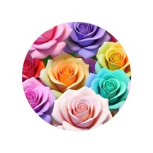 Yenilebilir Yuvarlak Pasta Resim Baskısı 20 Cm Şekerli Kağıt Gül Temalı 104