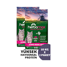Herbamax Sterilised Kısırlaştırılmış Somonlu ve Pirinçli Yetişkin Kedi Maması 2 x 10 KG