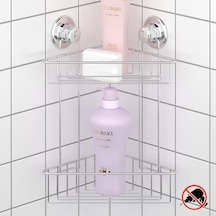 Teknotel Vakumlu Iki Katlı Banyo Köşe Rafı Krom Dm257 Krom