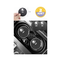 Skoda Yeti Modeline Uygun Karbon Araç Bardak Altlığı 2 Adet Skoda Yeti İç Mekanı İçin Şık 7 Cm Tasarım 2 Adet
