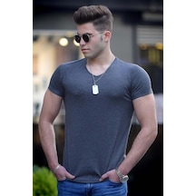 Madmext Basic Antrasit Tişört 4054 Madmext Basic Antrasit Tişört 4054
