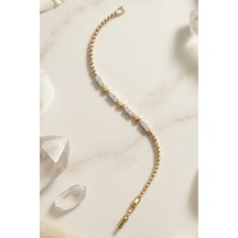 Valmont Accessories Xuping 14k Kaplama 17+2 Cm Ayarlanabilir Yıldız Detaylı Taşlı Kadın Çelik Bileklik Altın