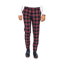 Wessi Ekose Desenli Slim Fit Lacivert Erkek Pantolon Lacivert