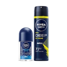 Men Erkek Sprey Deodorant Deep Aktif Karbon 150ml Ve Fresh Active Mini Roll-on 25ml, Anti-perspirant