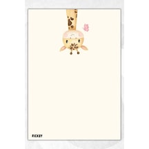 A5 Zürafa Bloknot Çizgisiz Defter - 50 Yaprak - Memopad - Notepad - Not Defteri - Not Kağıdı Çok Renkli Çok Renkli