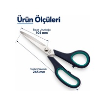 Lexroo Kumaş Ve Terzi Makası 24,5 Cm, Kağıt Dikiş Ve Büyük Boy Makas