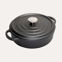 Sürel Mat Siyah Döküm Sığ Tencere 28 Cm. Mat Siyah