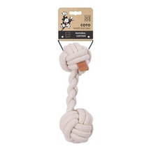 Beyaz Duo Ball Örgü Köpek Oyuncağı 28 Cm