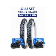 24x1.95 Bisiklet İç Ve Dış Lastik Seti 2 İç 2 Dış 24x1.95 Lastik 24 Jant Bisiklet Lastiği