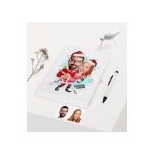 Kişiye Özel Yılbaşı Temalı Sevgililer Karikatürlü Beyaz Defter Ka (394448813)