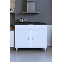 Eliusta Valya Çekmeceli Beyaz 70 Cm Genişlikte Mutfak Dolabı Ocak Alanlı 2 Bölmeli 70x88x56 Cm Dolap Beyaz