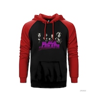 Black Sabbath Group 2 Kırmızı Reglan Kol Kapşonlu Sweatshirt Kırmızı