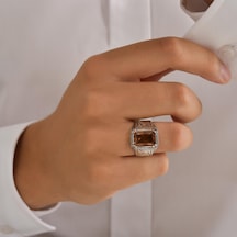 925 Ayar Gümüş Dikdörtgen Taşlı Erkek Yüzüğü (552868178)