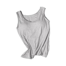 Novahub O-boyun Kolsuz Alt Yelek Geniş Omuz Askıları Telsiz Kadın Düz Açık Gri - M Açık Gri