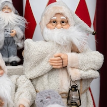 Yılbaşı Noel Baba Kürklü Bej 90 Cm