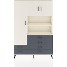 Arges Dolap 8 Raflı 6 Çekmeceli 3 Kapaklı 132x30x195 Aytaşı-aytaşı/antrasit Aytası/antrasıt