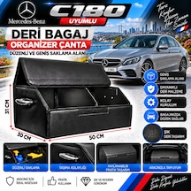Mercedes C180 Uyumlu Oto Bagaj Organizeri Deri Bagaj Kutu Çanta 1