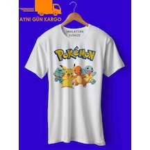 Pokemon Dörtlü Baskılı Tişört Ücretsiz Kargo