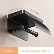 Willowhaven 1/2" Duvar Tipi Kağıt Havlu Askısı - Dayanıklı Alüminyum, Kurulumu Kolay Matkapsız Tasarım, Siyah Siyah