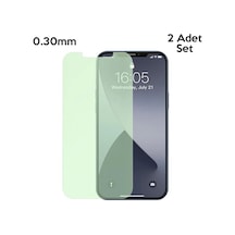iPhone Uyumlu 12 Mini 0.30mm Full Tempered Cam Ekran Koruyucu 2set Anti-bluelight- 1903 - Renk: Şeffaf 2