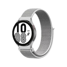 Newface - 783 - Samsung Galaxy Watch 4 Hasırlı Cırtcırtlı Kordon - Kmrsfres - - Beyaz