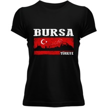 Bursa Şehir Türkiye Türkiye Bayrağı Kadın Tişört (534881870)