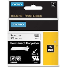 Dymo Rhinopro 18482 Beyaz/Siyah Sabit Polyester Şerit 9 MM X 5.5