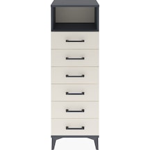 Arges Dolap Tek Raflı 6 Çekmeceli 44x30x134 Antrasit-aytaşı Antrasit
