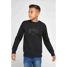 Tshirthane Marduk Metal Rock Music Baskılı Unisex Çocuk Siyah Sweatshirt Siyah