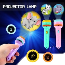 Yeni Ürün Çocuk Projektör Işığı El Feneri Karikatür Hayvan Dinozor Uyku Hikayesi Gece Resim Işığı Öğrenme Komik Eğitim Oyuncaklar P4 Siyah
