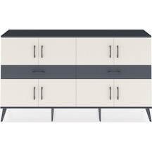 Arges Konsol 4 Raflı 2 Çekmeceli 8 Kapaklı 176x30x99 Antrasit-ayt Antrasit-aytaşı/antrasit