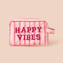 Living Happy Vibes Kozmetik Çantası - Pembe - 21x12x8 Cm