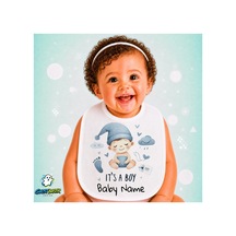 Kişiye Özel Oğlan Çocuğu Keten Bebek Mama Önlüğü Yumuşak - Emici - Yıkanabilir - Özel Tasarım P097 Çok Renkli