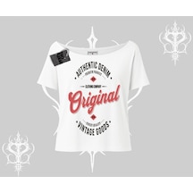 Tarzsokak Kayık Yaka Tshirt Authentic Denim Original Beyaz