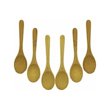 Bambu Çay Kaşığı Seti, Oval Ahşap Kaşık, Doğal Bambu Malzeme, 6 Parça