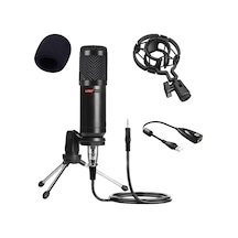 Lastvoice BM800 Full Black Stüdyo Twitch Yayıncı Mikrofonu (Mini Tripod + 7.1)