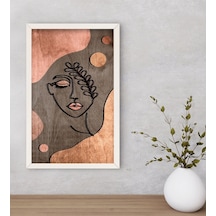 Bk Home Minimalist Woman Dekoratif Ahşap Beyaz Çerçeveli Tablo-1 (551089389)