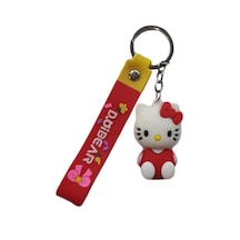 22 Cm Silikon Anahtarlık Hello Kitty Anahtarlık - Kırmızı Hello Kiti Çocuk Anahtarlık