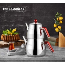 Kahramanlar Prizma Mini Boy Çelik Çaydanlık Takımı Kırmızı