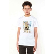 Tshirthane Anime One Piece Ace Of Spades Baskılı Unisex Çocuk Beyaz T-Shirt
