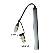 Usb 3.0 & Type-c 7 Port Alüminyum Çoğaltıcı Hub Dönüştürücü Usb Çoklayıcı
