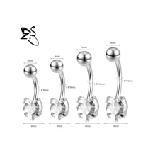 Zs 14g Paslanmaz Çelik Göbek Piercingi 6/8/10/12 Mm Cz Kristal Takı Greenşampanya Altın Şampanya Altın