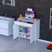 Modilayn Emir 75 X 88 X 32,5 Cm 1 Çekmece 2 Kapak 2 Raf 3 Bölme Çok Amaçlı Banyo & Mutfak Dolabı