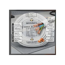 Öznur Kablo 3x2.5 Ttr Yüzde 100 Tam Bakır Kalın Kablo Tse Belgeli Beyaz 1 Metre  - 896106114