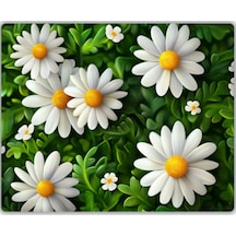 Yağlı Boya Papatya Baskılı Mouse Pad 18x22 Cm